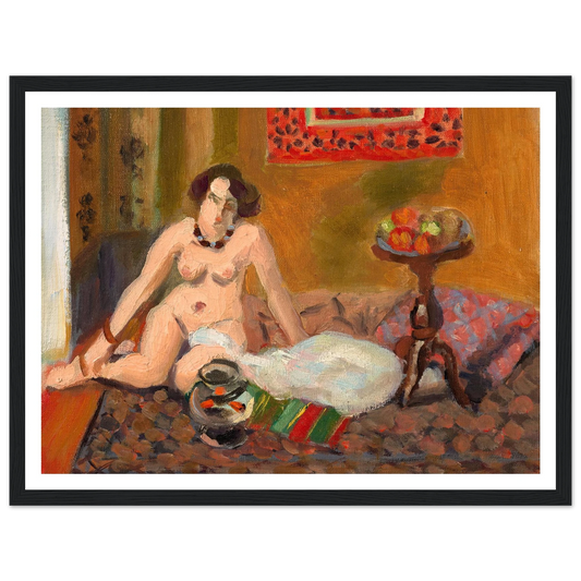 Nu accroupi près d’un aquarium (Nu aux poissons rouges) (1921-1922) Art Print | Henri Matisse - Framed Poster - 30x40 cm / 12x16″ - Black frame