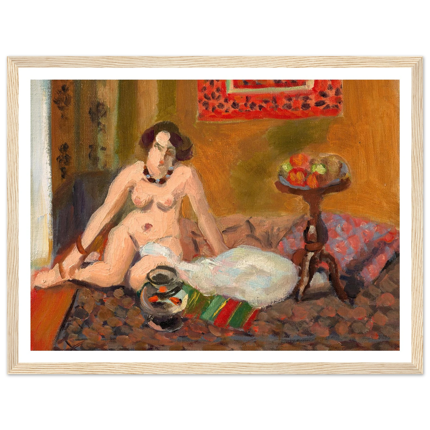 Nu accroupi près d’un aquarium (Nu aux poissons rouges) (1921-1922) Art Print | Henri Matisse - Framed Poster - 30x40 cm / 12x16″ - Black frame