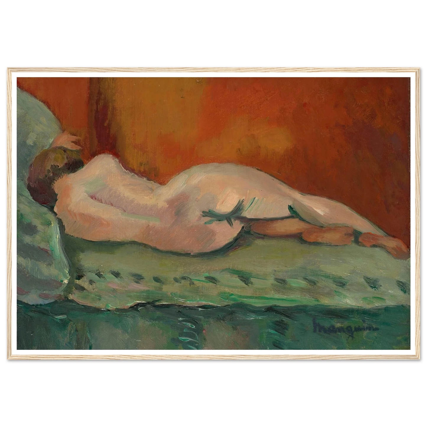 Nu couché de dos (1903) Art Print | Henri Manguin - Framed Poster - 30x40 cm / 12x16″ - Black frame