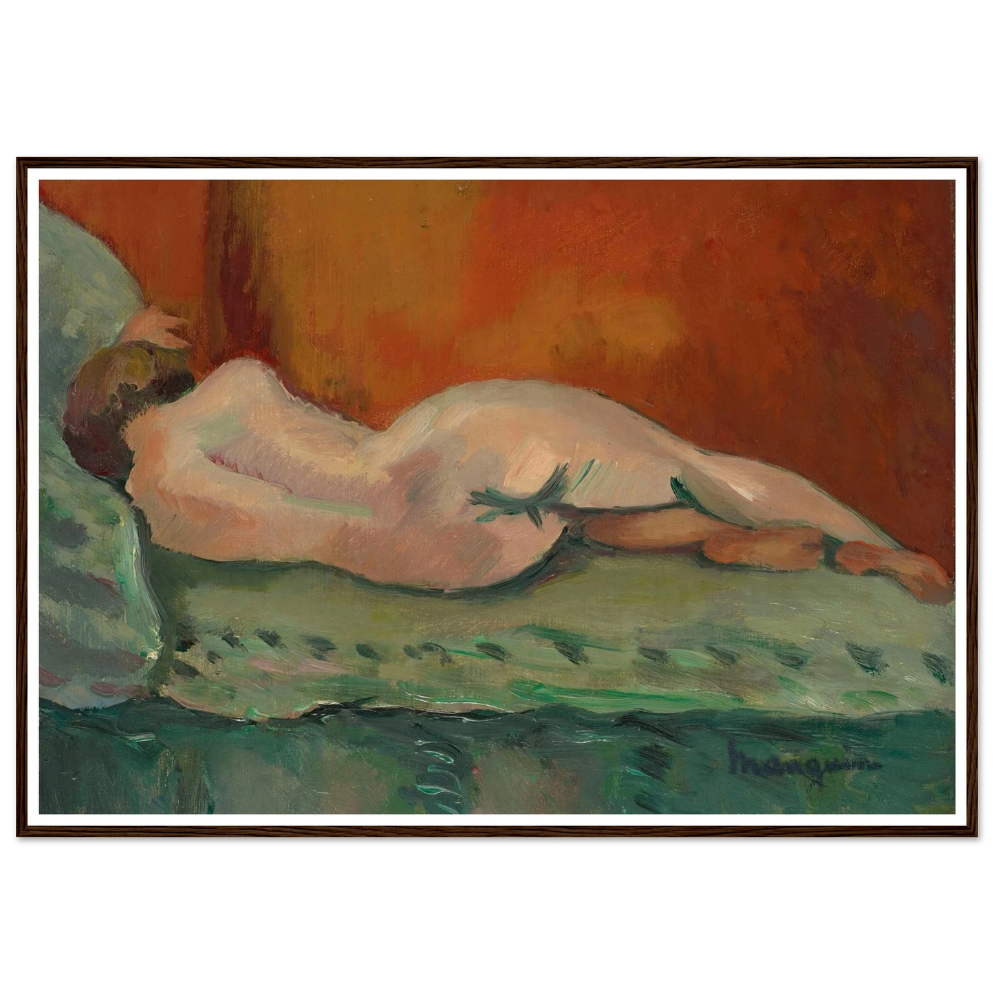 Nu couché de dos (1903) Art Print | Henri Manguin - Framed Poster - 30x40 cm / 12x16″ - Black frame