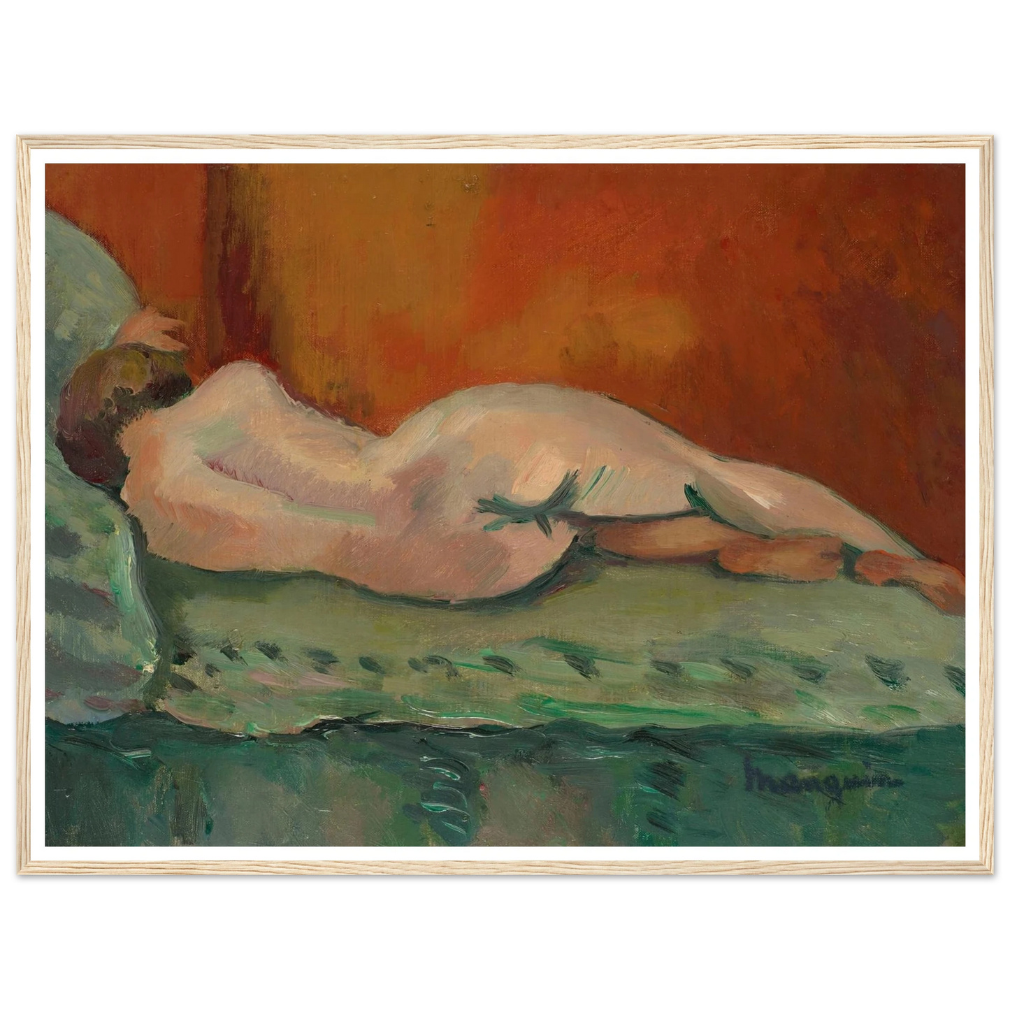 Nu couché de dos (1903) Art Print | Henri Manguin - Framed Poster - 30x40 cm / 12x16″ - Black frame