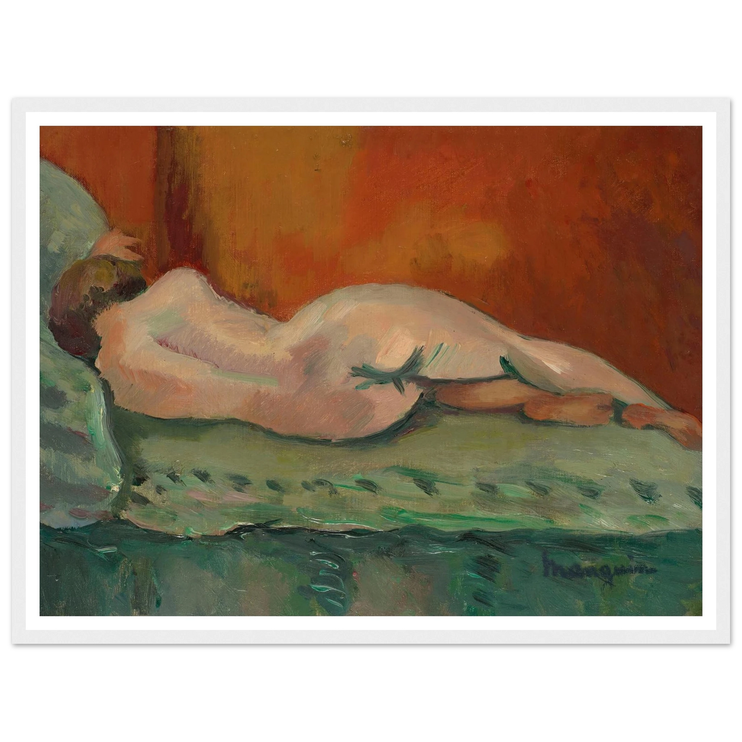 Nu couché de dos (1903) Art Print | Henri Manguin - Framed Poster - 30x40 cm / 12x16″ - Black frame