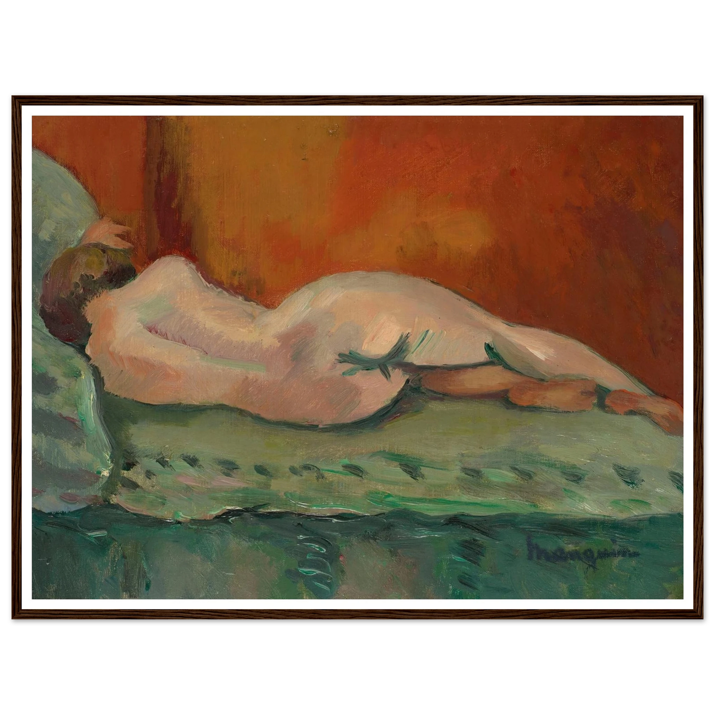 Nu couché de dos (1903) Art Print | Henri Manguin - Framed Poster - 30x40 cm / 12x16″ - Black frame