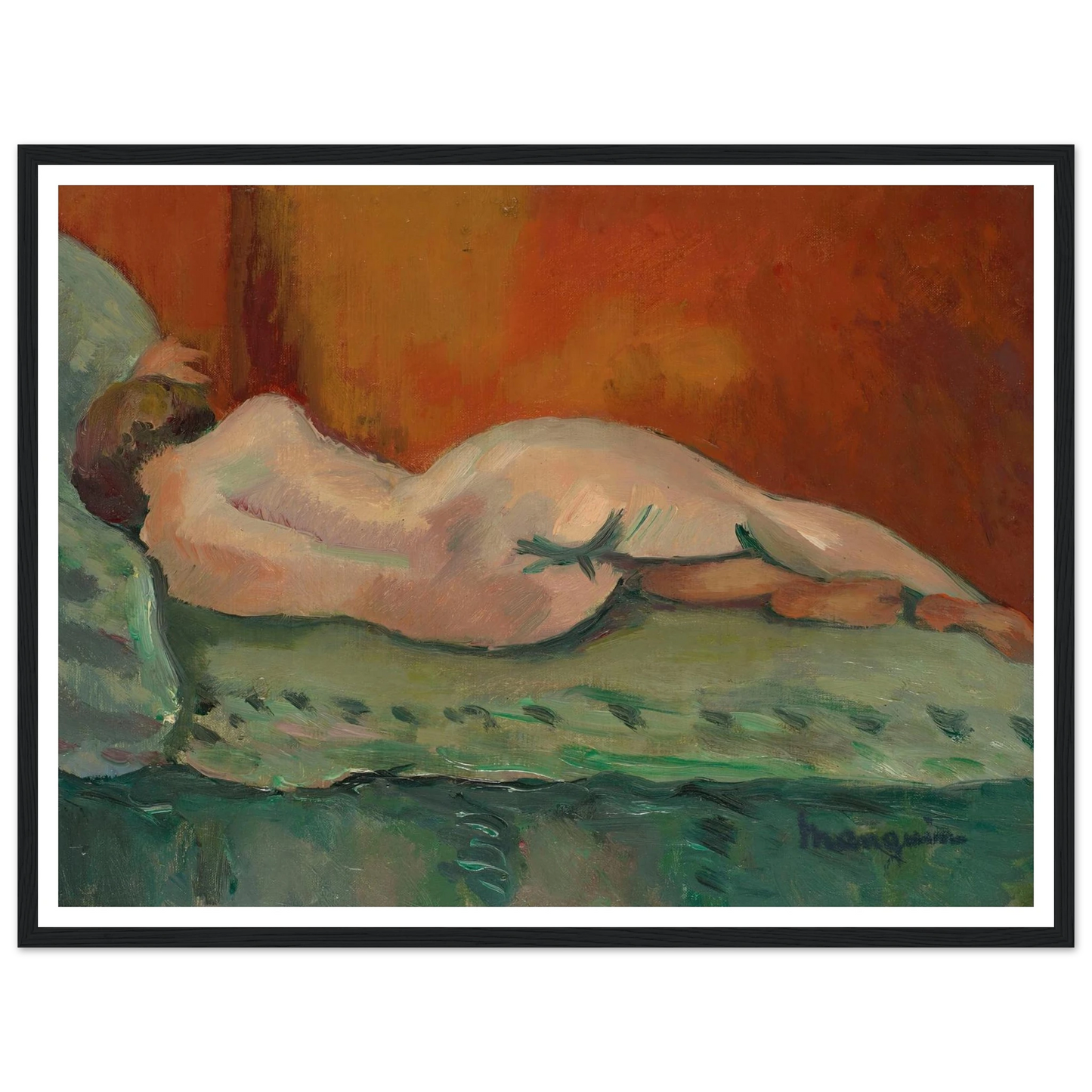 Nu couché de dos (1903) Art Print | Henri Manguin - Framed Poster - 30x40 cm / 12x16″ - Black frame