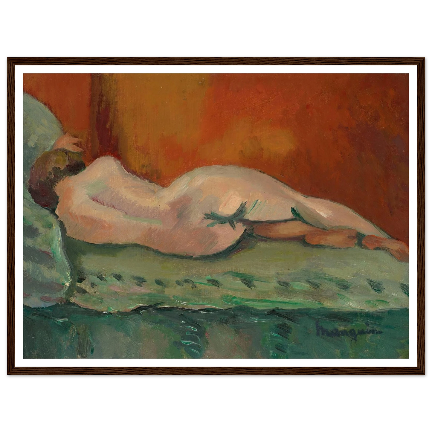 Nu couché de dos (1903) Art Print | Henri Manguin - Framed Poster - 30x40 cm / 12x16″ - Black frame