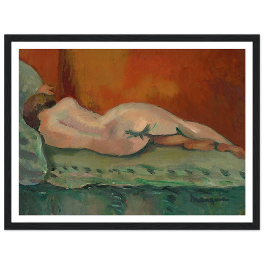 Nu couché de dos (1903) Art Print | Henri Manguin - Framed Poster - 30x40 cm / 12x16″ - Black frame