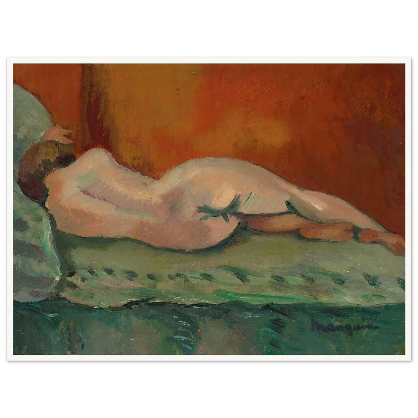 Nu couché de dos (1903) Art Print | Henri Manguin - Framed Poster - 30x40 cm / 12x16″ - Black frame