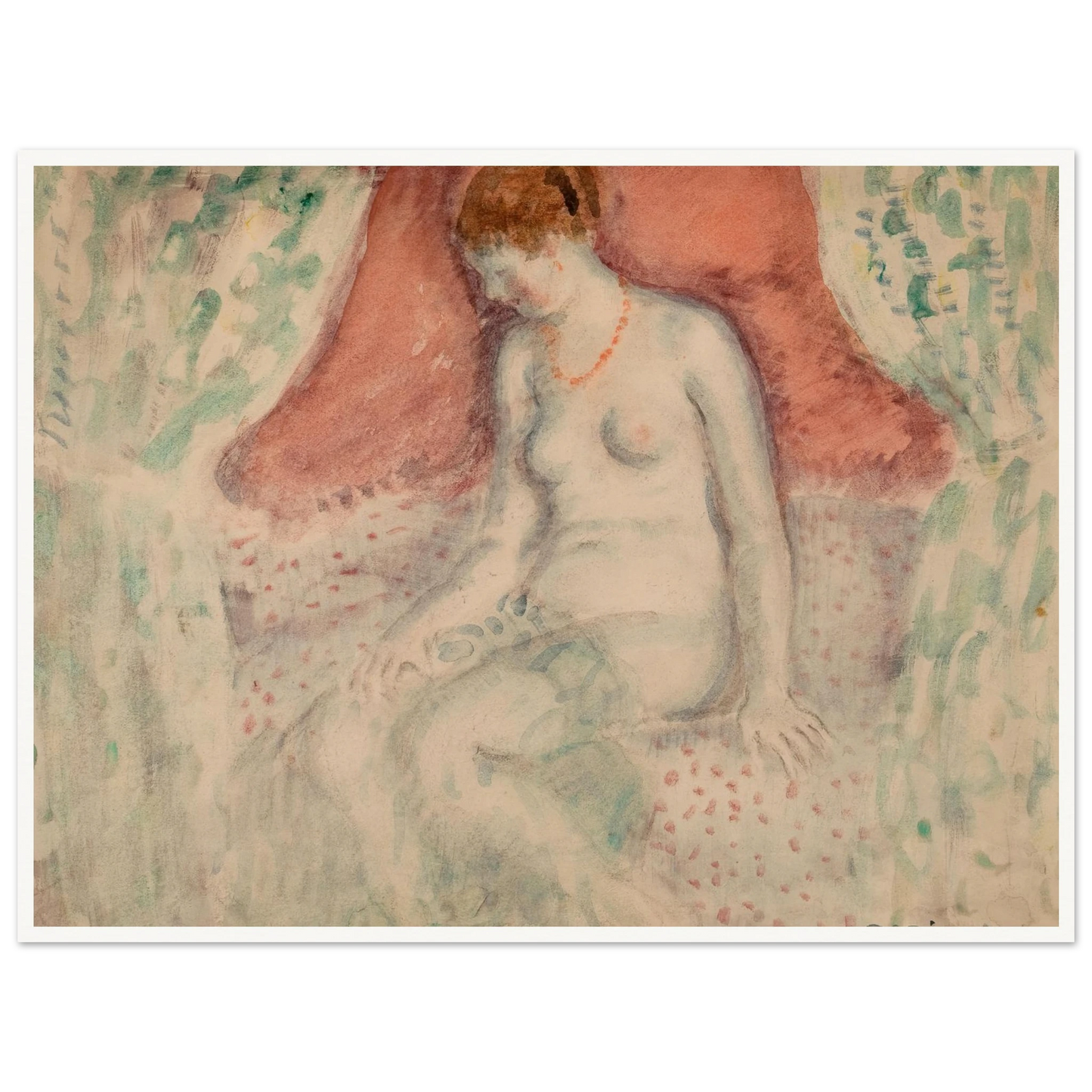 Nude (1920) Art Print | Frederick Carl Frieseke - Framed Poster - 30x40 cm / 12x16″ - Black frame