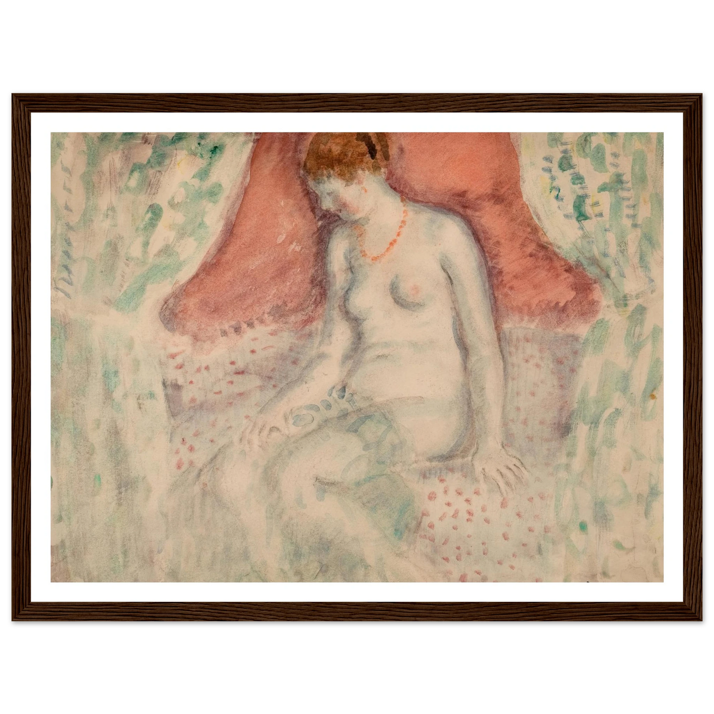 Nude (1920) Art Print | Frederick Carl Frieseke - Framed Poster - 30x40 cm / 12x16″ - Black frame