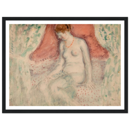 Nude (1920) Art Print | Frederick Carl Frieseke - Framed Poster - 30x40 cm / 12x16″ - Black frame
