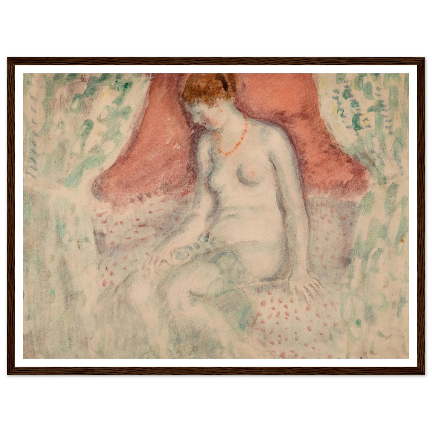 Nude (1920) Art Print | Frederick Carl Frieseke - Framed Poster - 30x40 cm / 12x16″ - Black frame