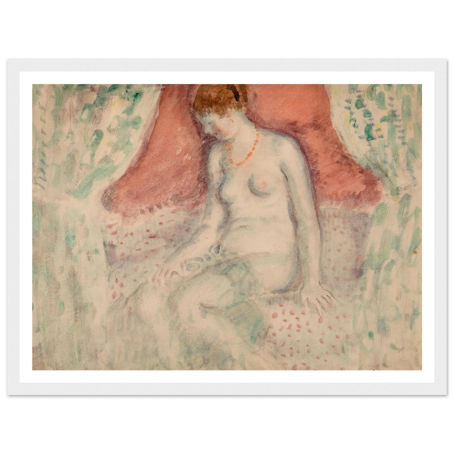 Nude (1920) Art Print | Frederick Carl Frieseke - Framed Poster - 30x40 cm / 12x16″ - Black frame