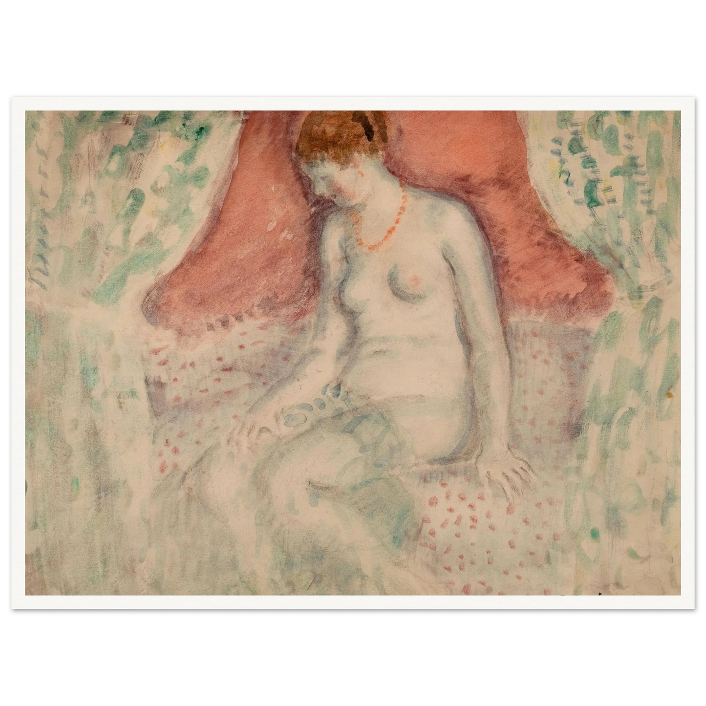 Nude (1920) Art Print | Frederick Carl Frieseke - Framed Poster - 30x40 cm / 12x16″ - Black frame