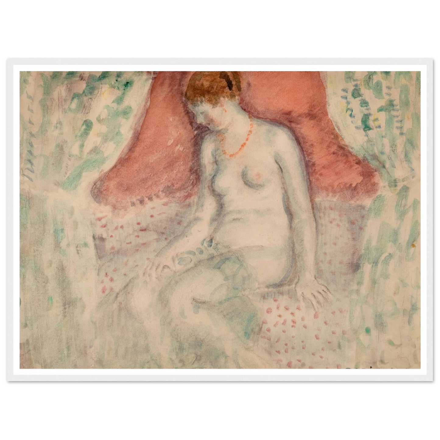 Nude (1920) Art Print | Frederick Carl Frieseke - Framed Poster - 30x40 cm / 12x16″ - Black frame