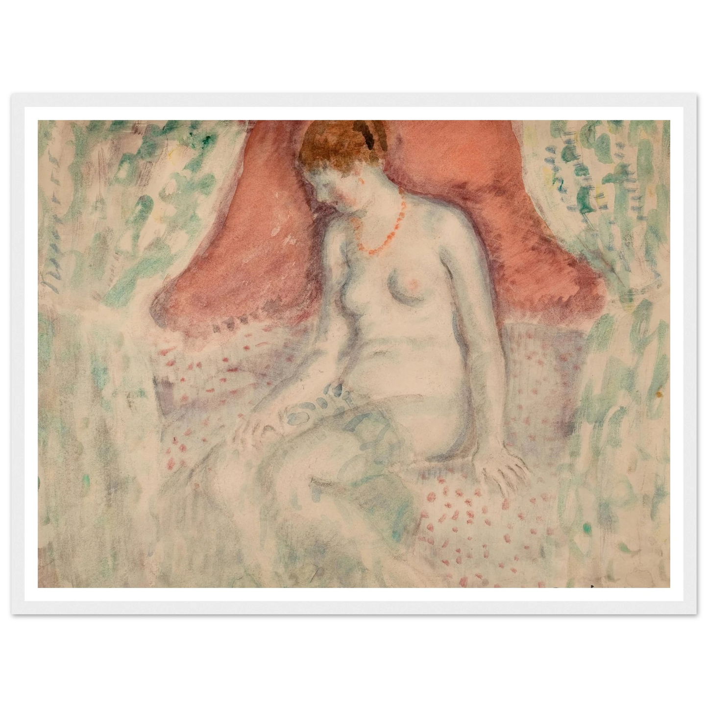 Nude (1920) Art Print | Frederick Carl Frieseke - Framed Poster - 30x40 cm / 12x16″ - Black frame