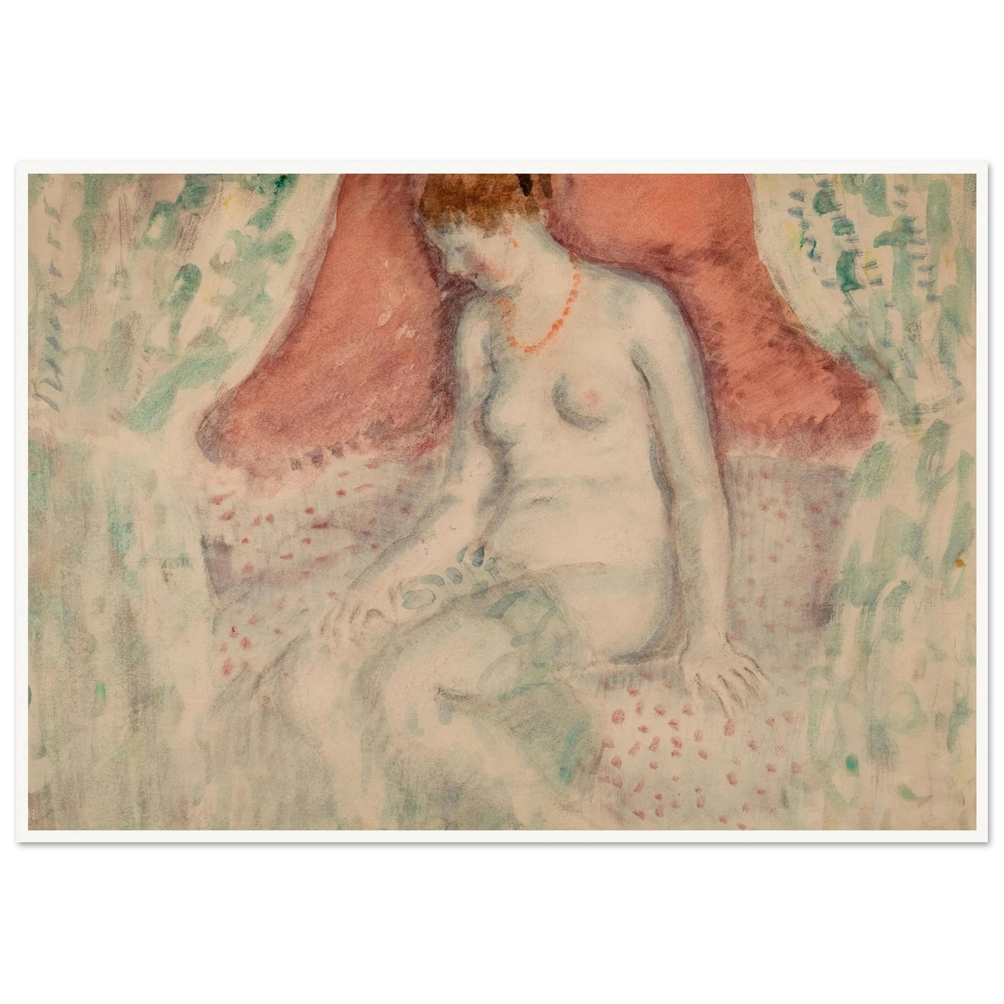 Nude (1920) Art Print | Frederick Carl Frieseke - Framed Poster - 30x40 cm / 12x16″ - Black frame