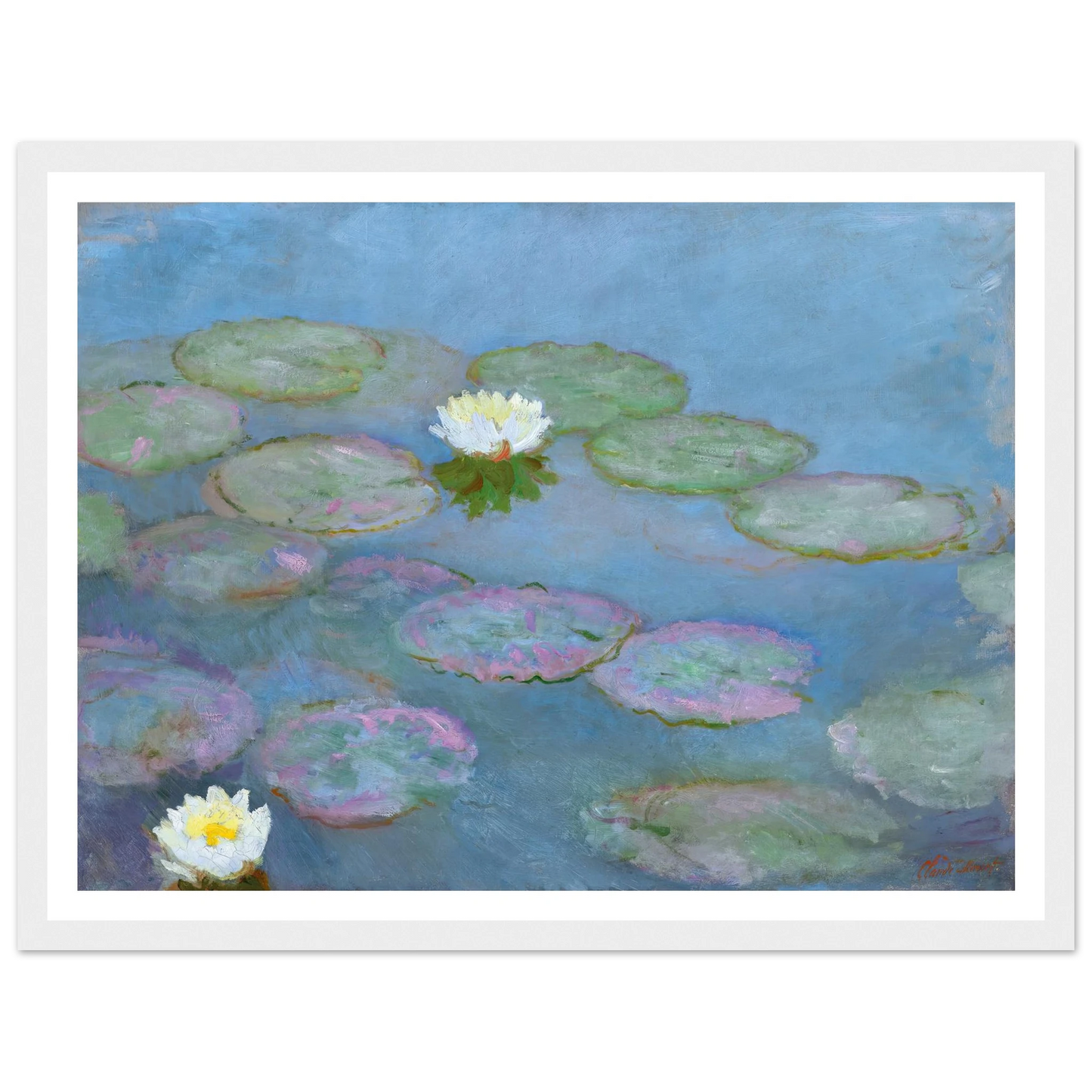 Nymphéas (circa 1897-1899) Art Print | Claude Monet - Framed Poster - 30x40 cm / 12x16″ - Black frame