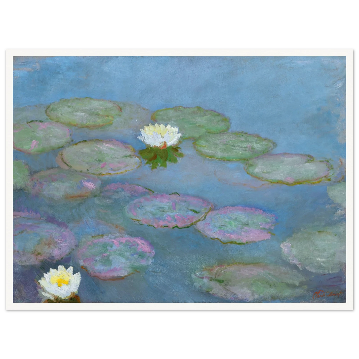 Nymphéas (circa 1897-1899) Art Print | Claude Monet - Framed Poster - 30x40 cm / 12x16″ - Black frame