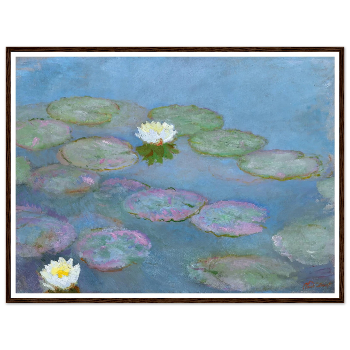 Nymphéas (circa 1897-1899) Art Print | Claude Monet - Framed Poster - 30x40 cm / 12x16″ - Black frame