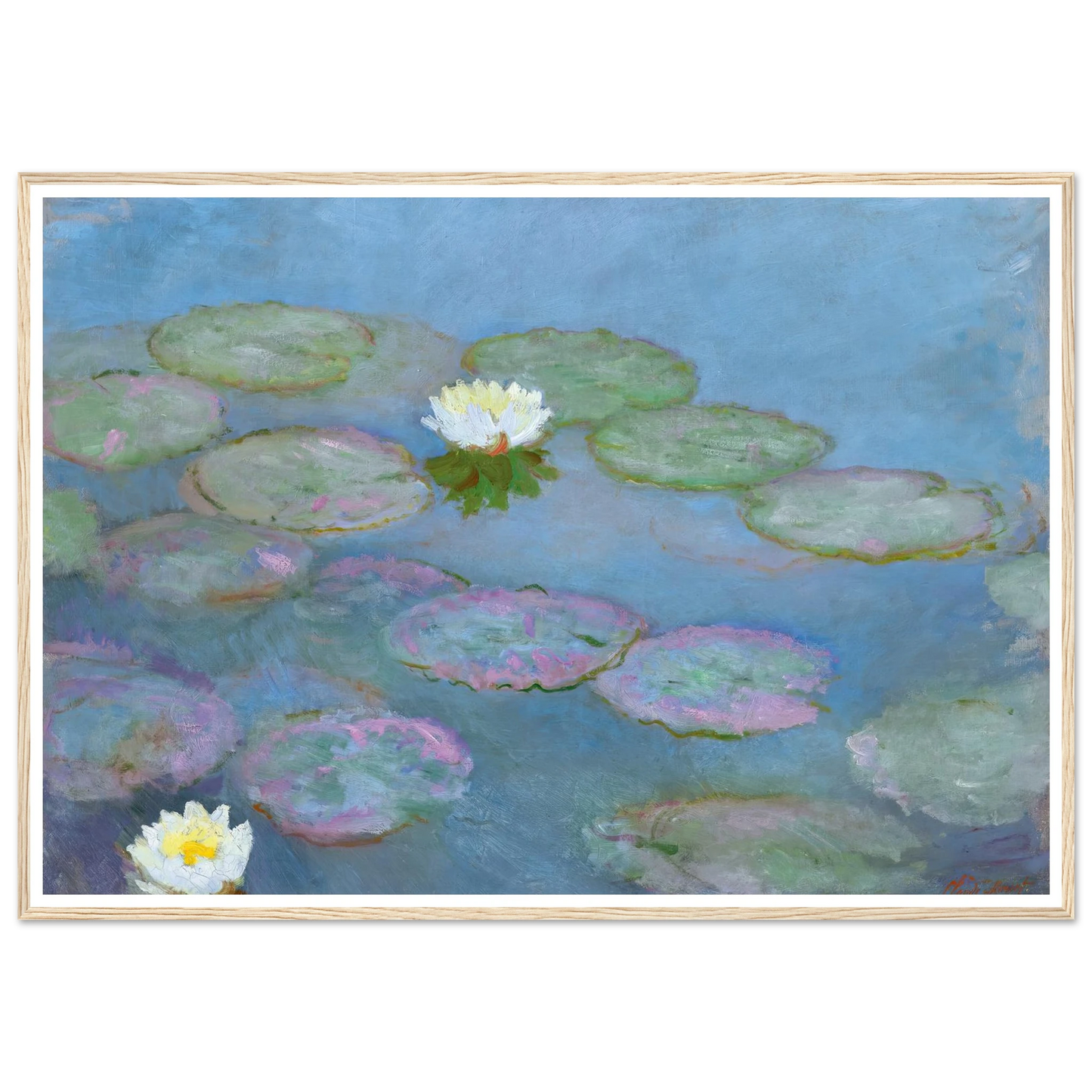 Nymphéas (circa 1897-1899) Art Print | Claude Monet - Framed Poster - 30x40 cm / 12x16″ - Black frame