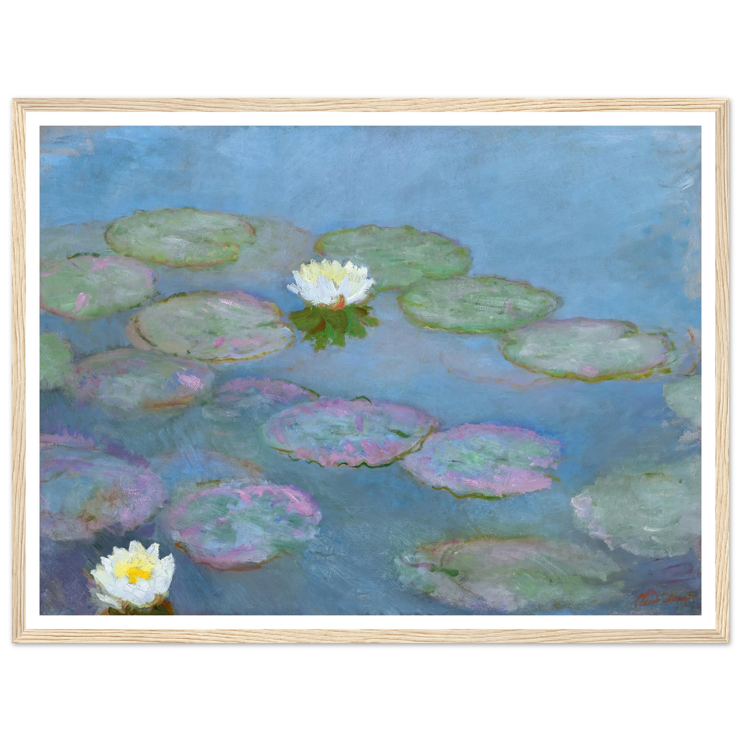 Nymphéas (circa 1897-1899) Art Print | Claude Monet - Framed Poster - 30x40 cm / 12x16″ - Black frame
