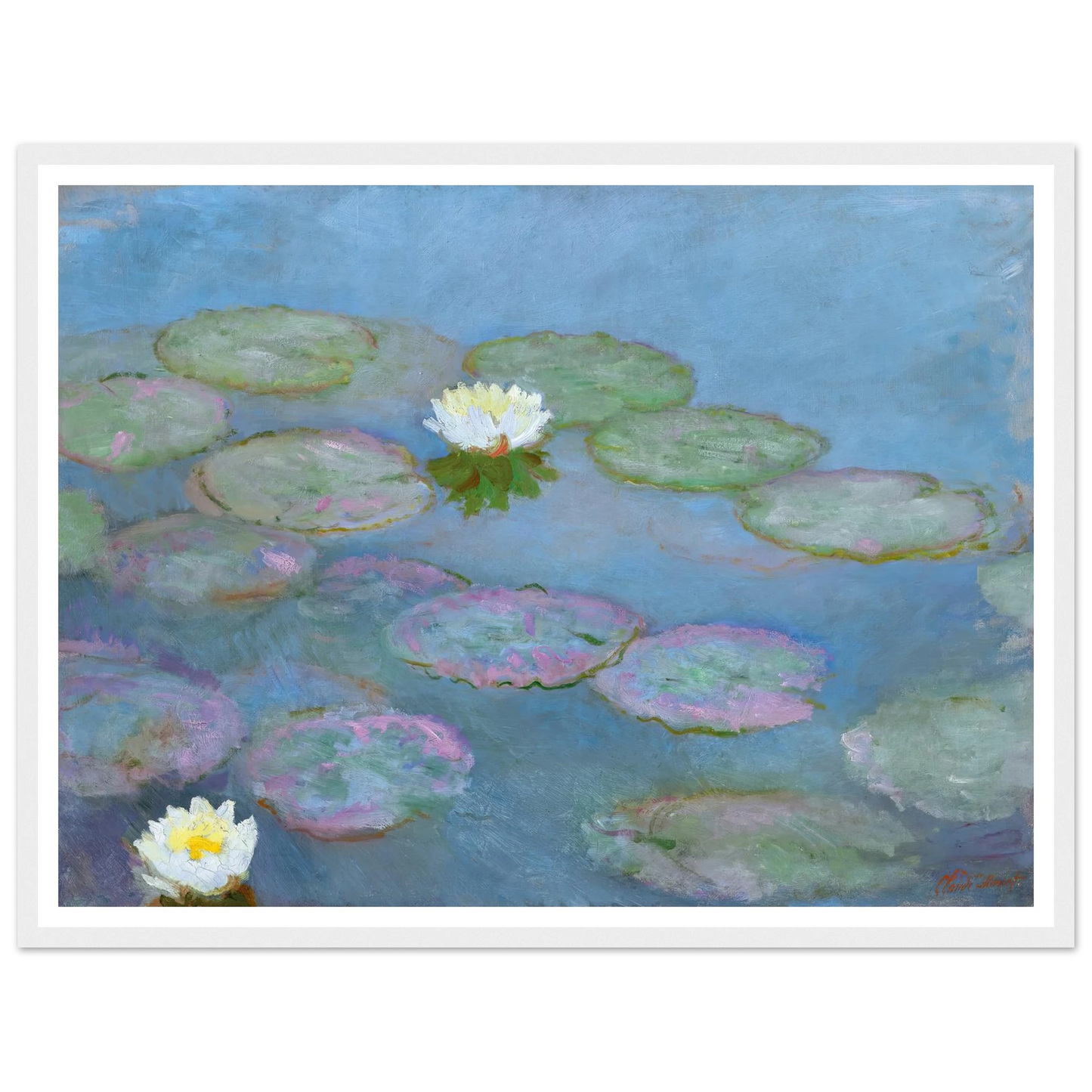 Nymphéas (circa 1897-1899) Art Print | Claude Monet - Framed Poster - 30x40 cm / 12x16″ - Black frame