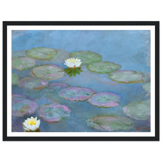 Nymphéas (circa 1897-1899) Art Print | Claude Monet - Framed Poster - 30x40 cm / 12x16″ - Black frame
