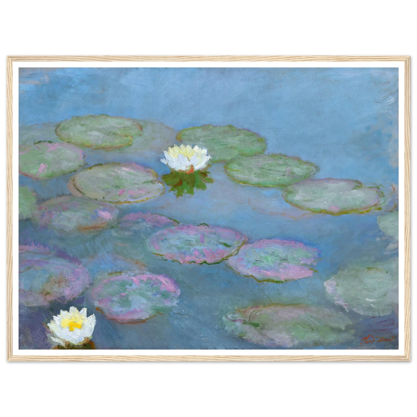Nymphéas (circa 1897-1899) Art Print | Claude Monet - Framed Poster - 30x40 cm / 12x16″ - Black frame