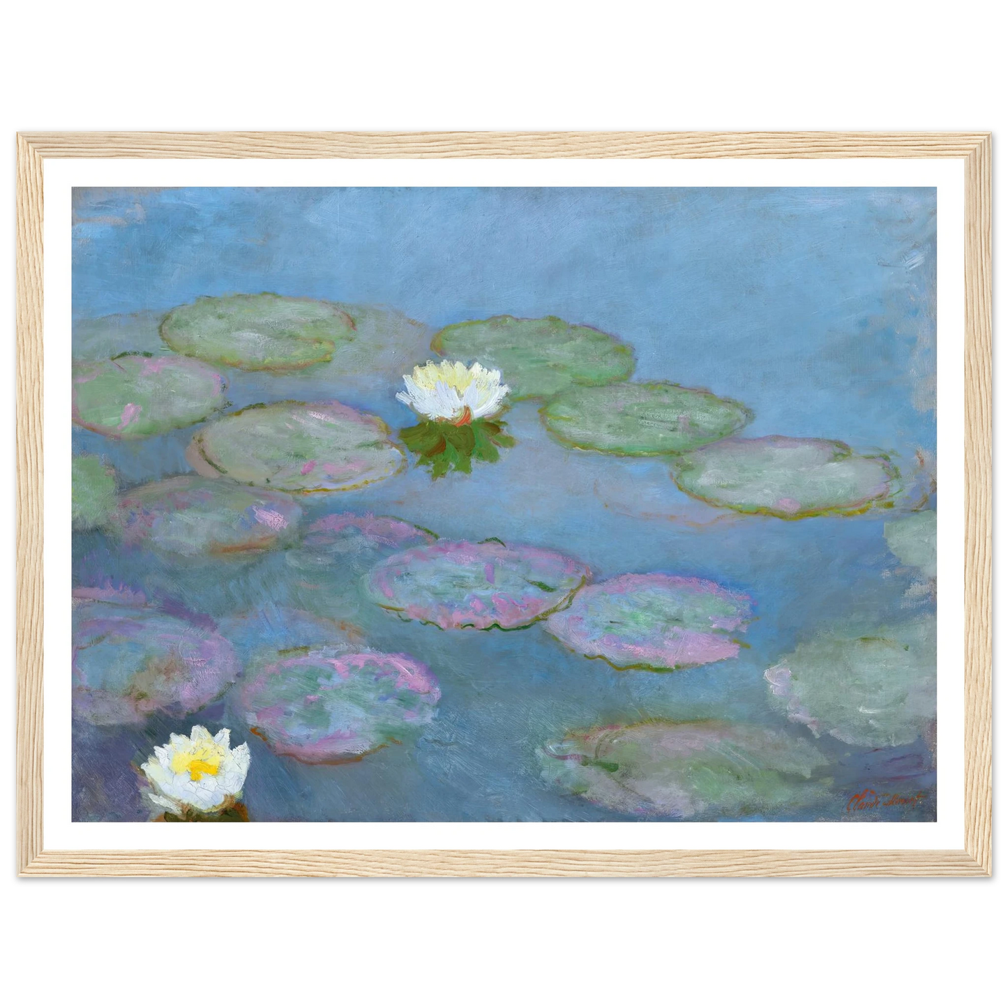 Nymphéas (circa 1897-1899) Art Print | Claude Monet - Framed Poster - 30x40 cm / 12x16″ - Black frame