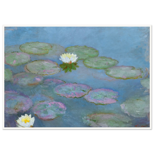 Nymphéas (circa 1897-1899) Art Print | Claude Monet - Framed Poster - 30x40 cm / 12x16″ - Black frame
