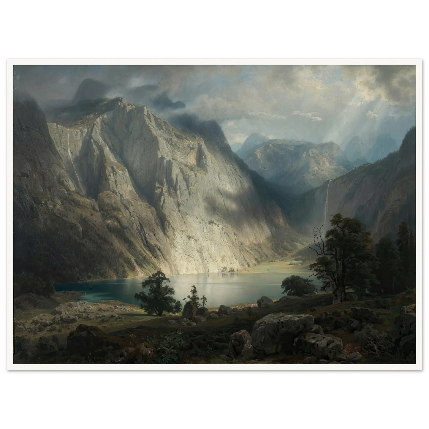 Obersee bei Berchtesgaden (1858) Art Print | August Wilhelm Leu - Framed Poster - 30x40 cm / 12x16″ - Black frame