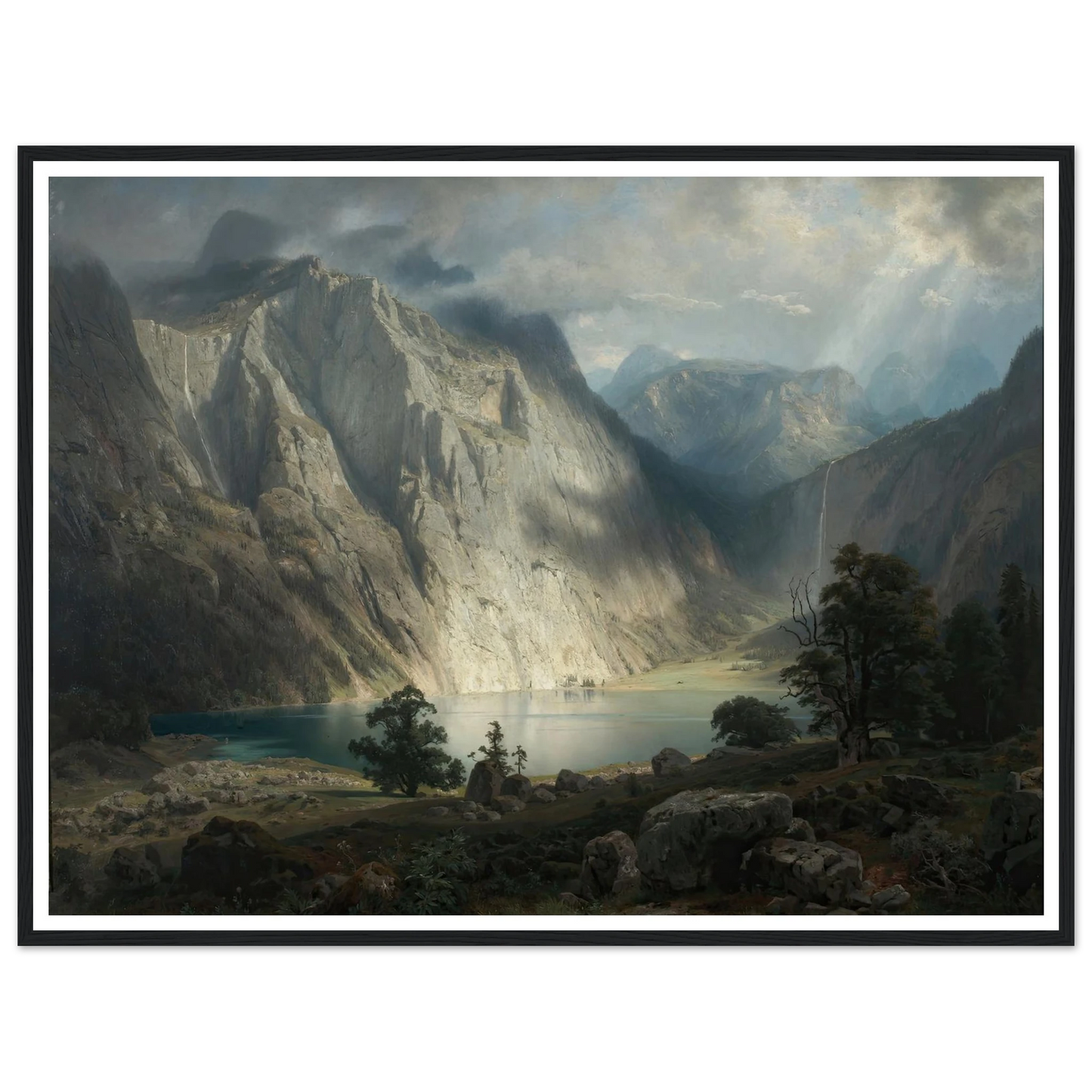 Obersee bei Berchtesgaden (1858) Art Print | August Wilhelm Leu - Framed Poster - 30x40 cm / 12x16″ - Black frame