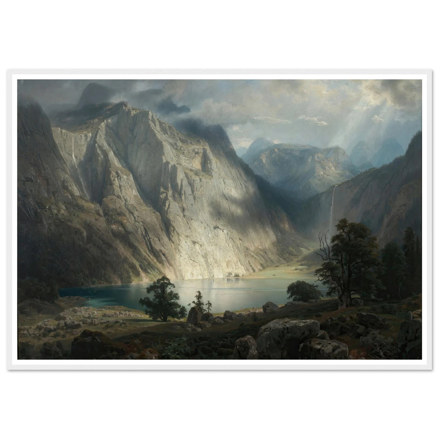 Obersee bei Berchtesgaden (1858) Art Print | August Wilhelm Leu - Framed Poster - 30x40 cm / 12x16″ - Black frame