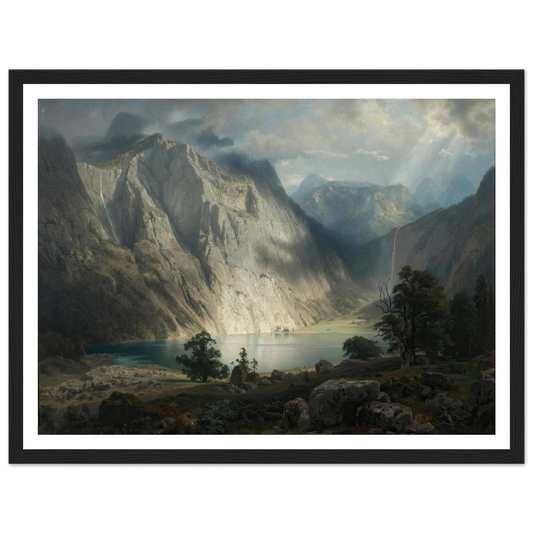 Obersee bei Berchtesgaden (1858) Art Print | August Wilhelm Leu - Framed Poster - 30x40 cm / 12x16″ - Black frame