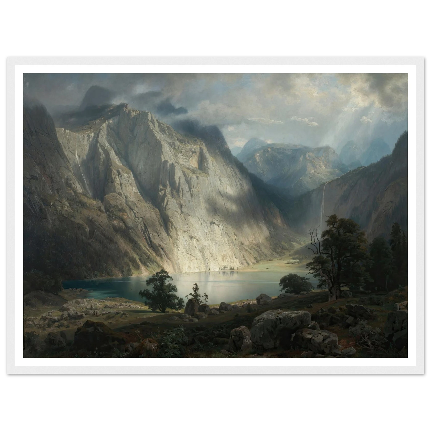 Obersee bei Berchtesgaden (1858) Art Print | August Wilhelm Leu - Framed Poster - 30x40 cm / 12x16″ - Black frame