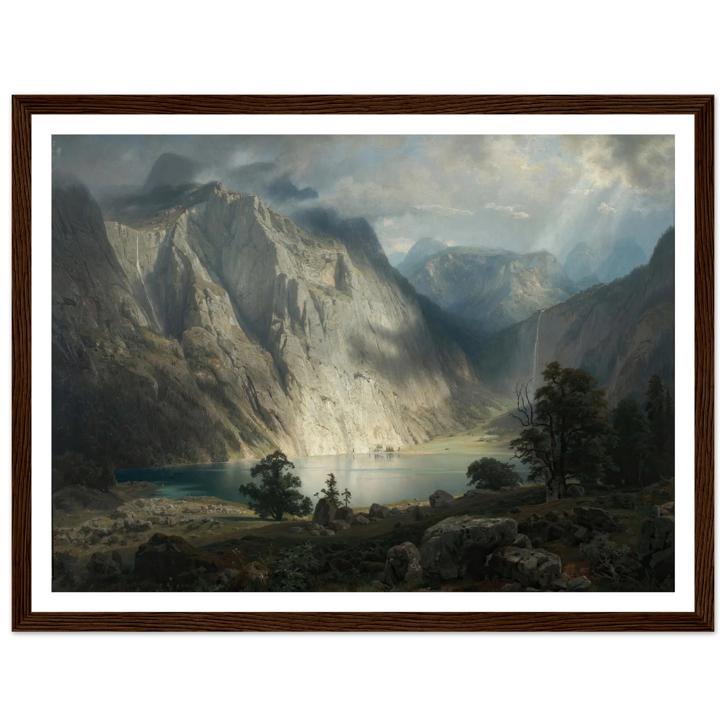 Obersee bei Berchtesgaden (1858) Art Print | August Wilhelm Leu - Framed Poster - 30x40 cm / 12x16″ - Black frame