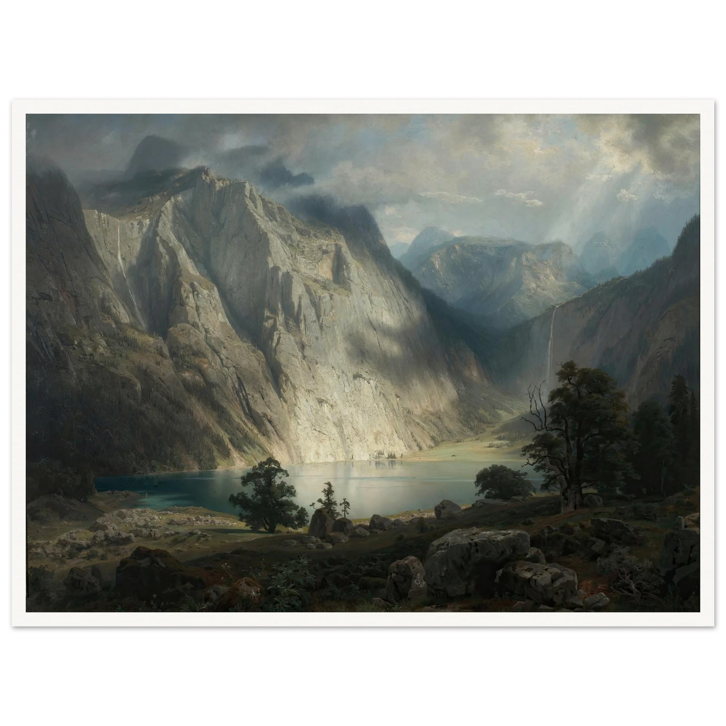 Obersee bei Berchtesgaden (1858) Art Print | August Wilhelm Leu - Framed Poster - 30x40 cm / 12x16″ - Black frame