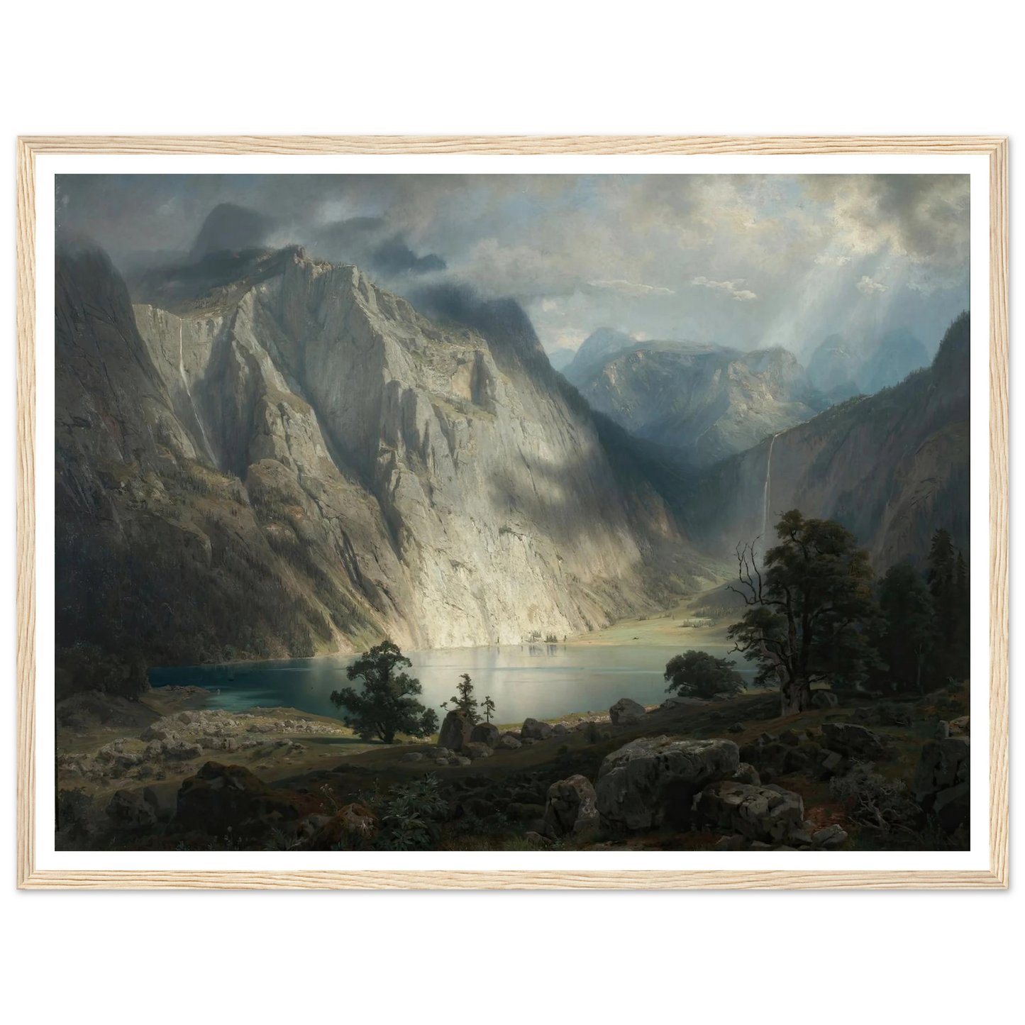 Obersee bei Berchtesgaden (1858) Art Print | August Wilhelm Leu - Framed Poster - 30x40 cm / 12x16″ - Black frame