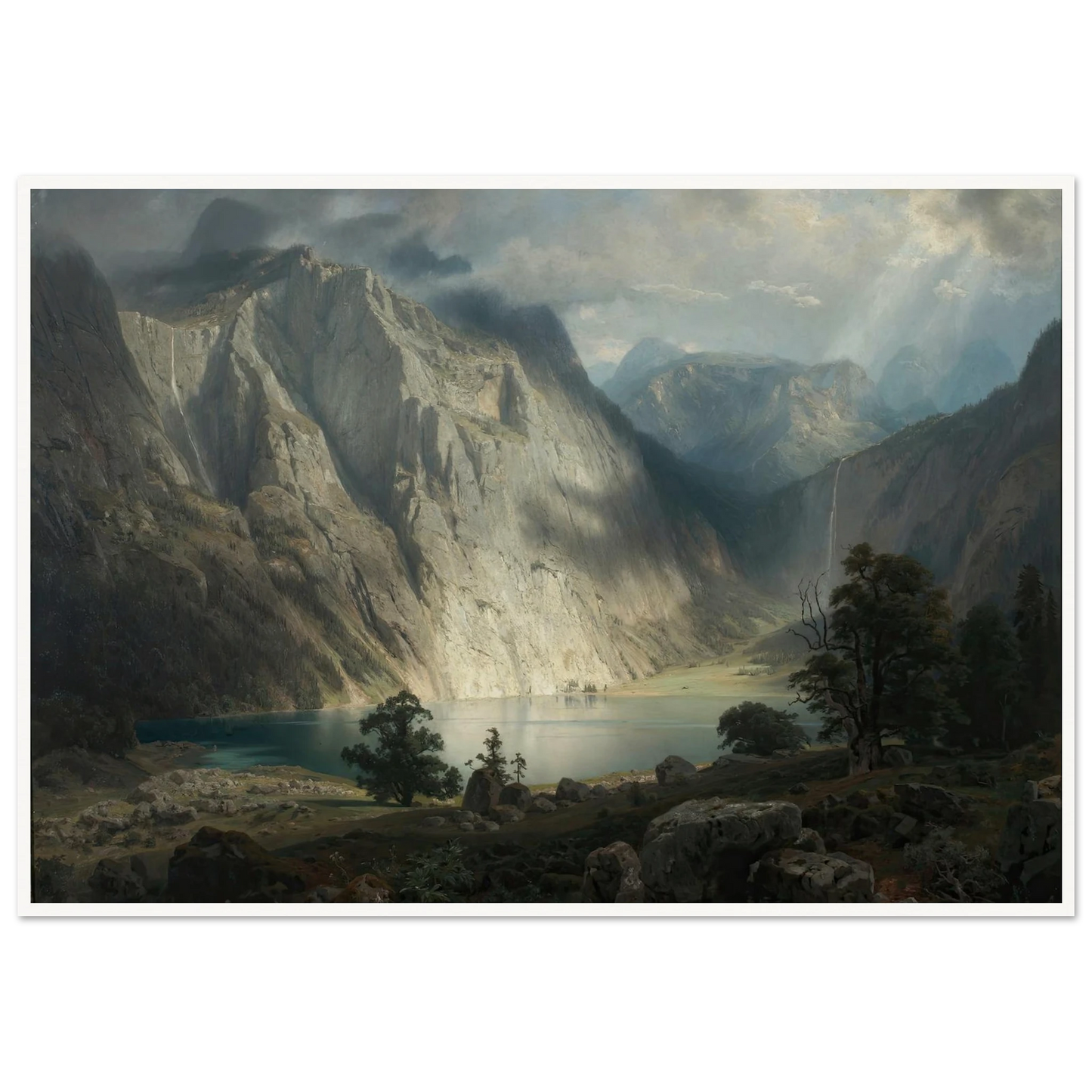 Obersee bei Berchtesgaden (1858) Art Print | August Wilhelm Leu - Framed Poster - 30x40 cm / 12x16″ - Black frame