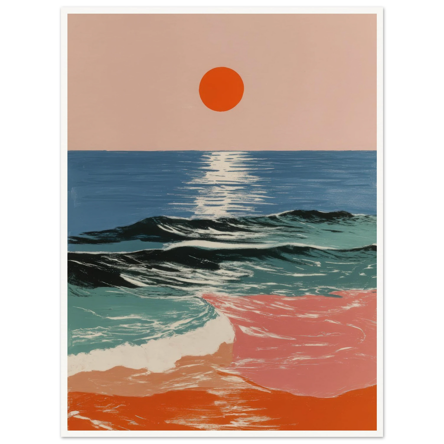 Ocean Blaze - Framed Poster - 30x40 cm / 12x16″ - Black frame