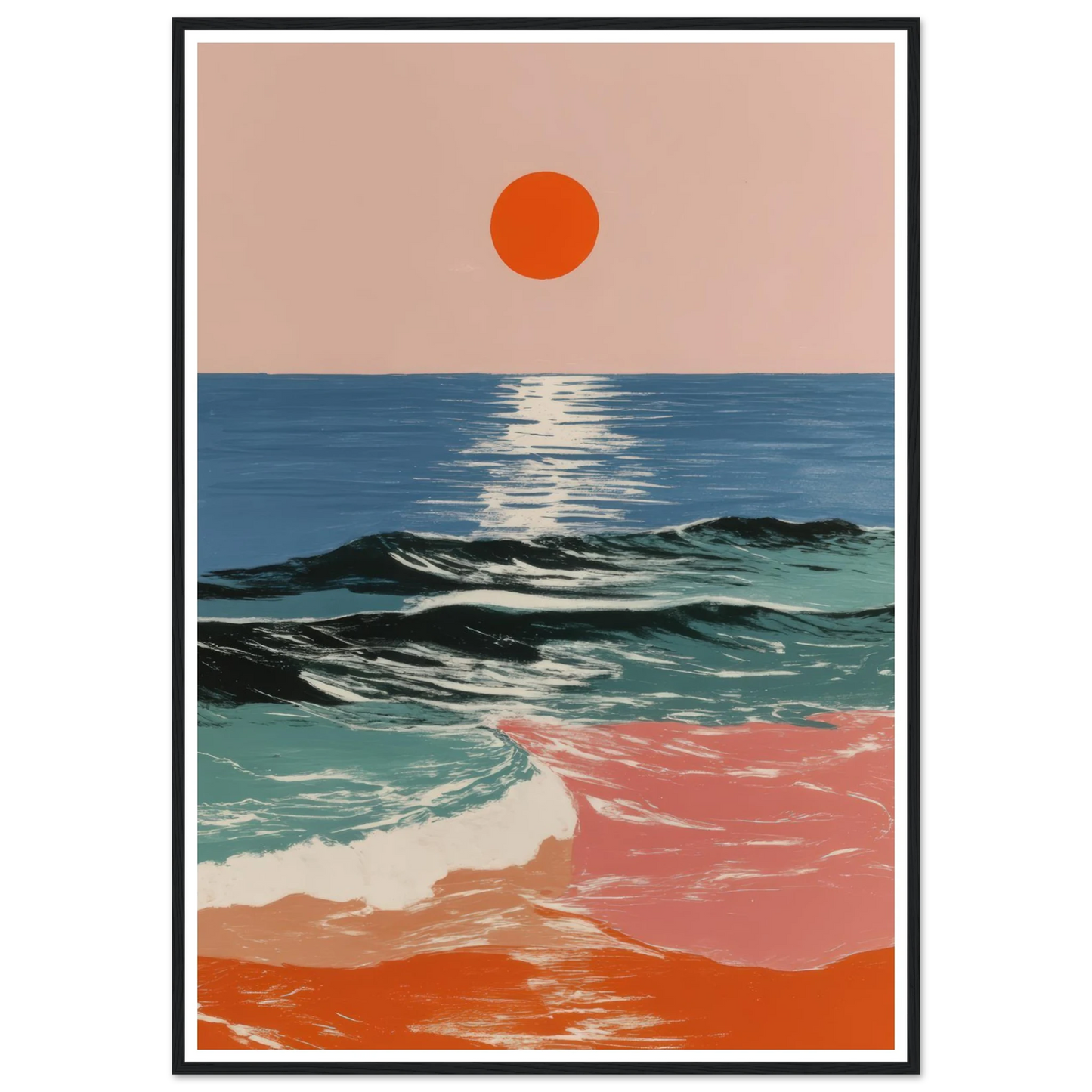 Ocean Blaze - Framed Poster - 30x40 cm / 12x16″ - Black frame