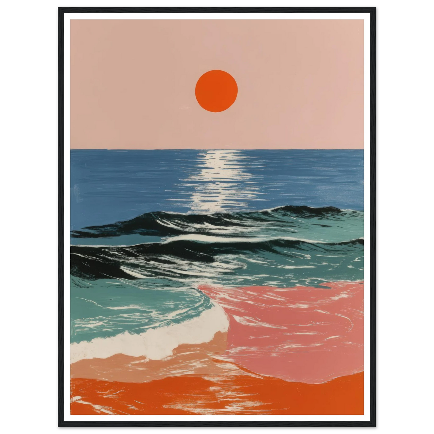 Ocean Blaze - Framed Poster - 30x40 cm / 12x16″ - Black frame
