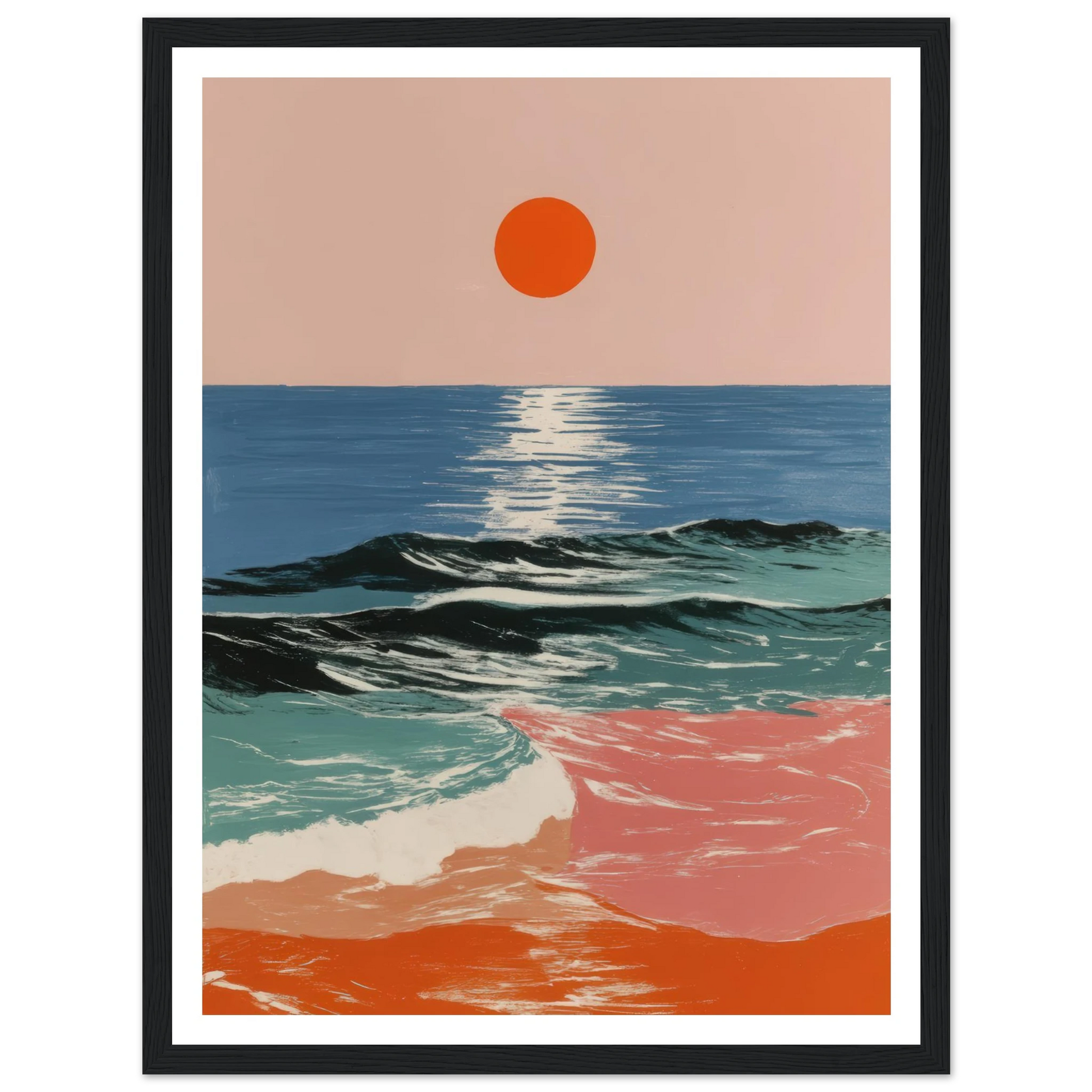 Ocean Blaze - Framed Poster - 30x40 cm / 12x16″ - Black frame