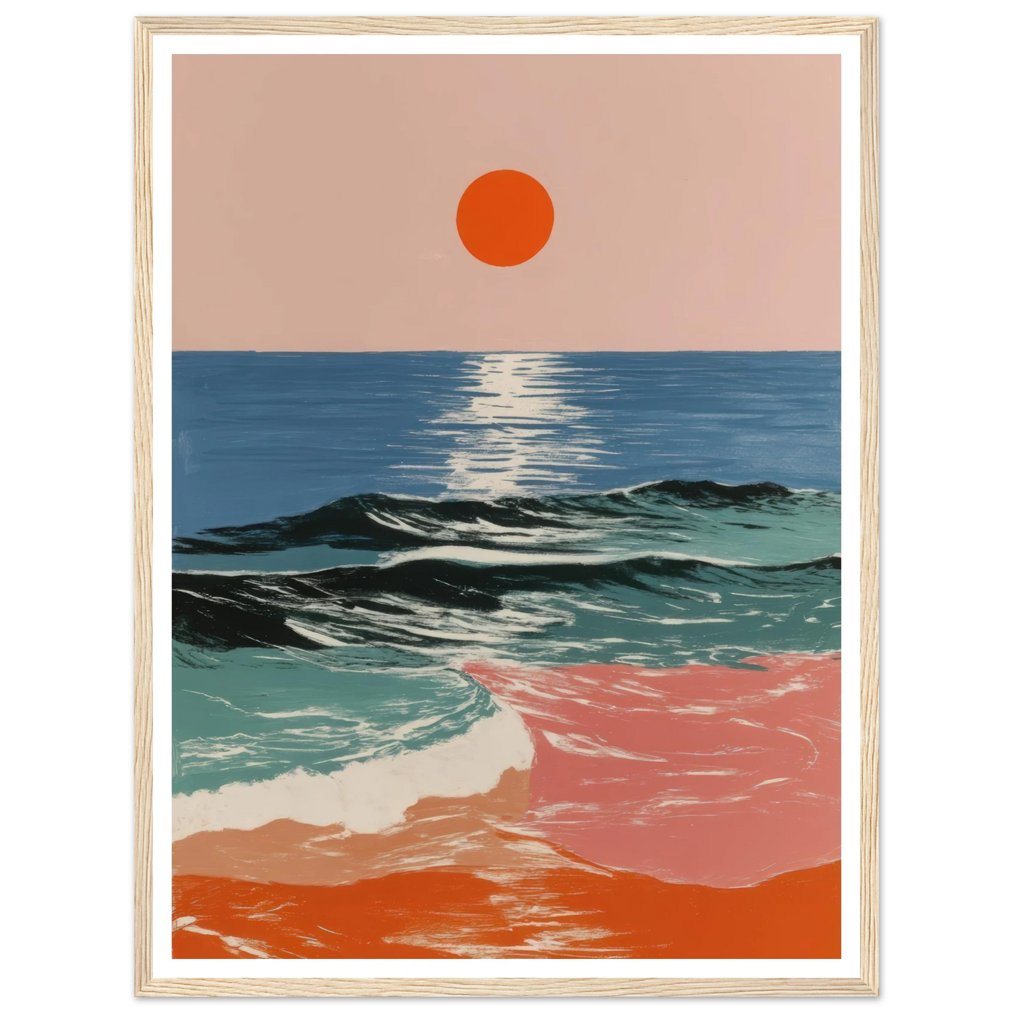 Ocean Blaze - Framed Poster - 30x40 cm / 12x16″ - Black frame