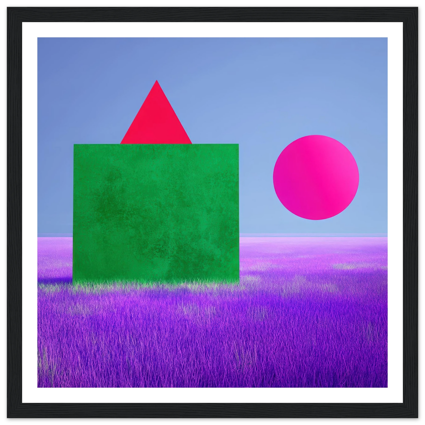 Ode to Purple Field - Framed Poster - 30x30 cm / 12x12″ - Black frame