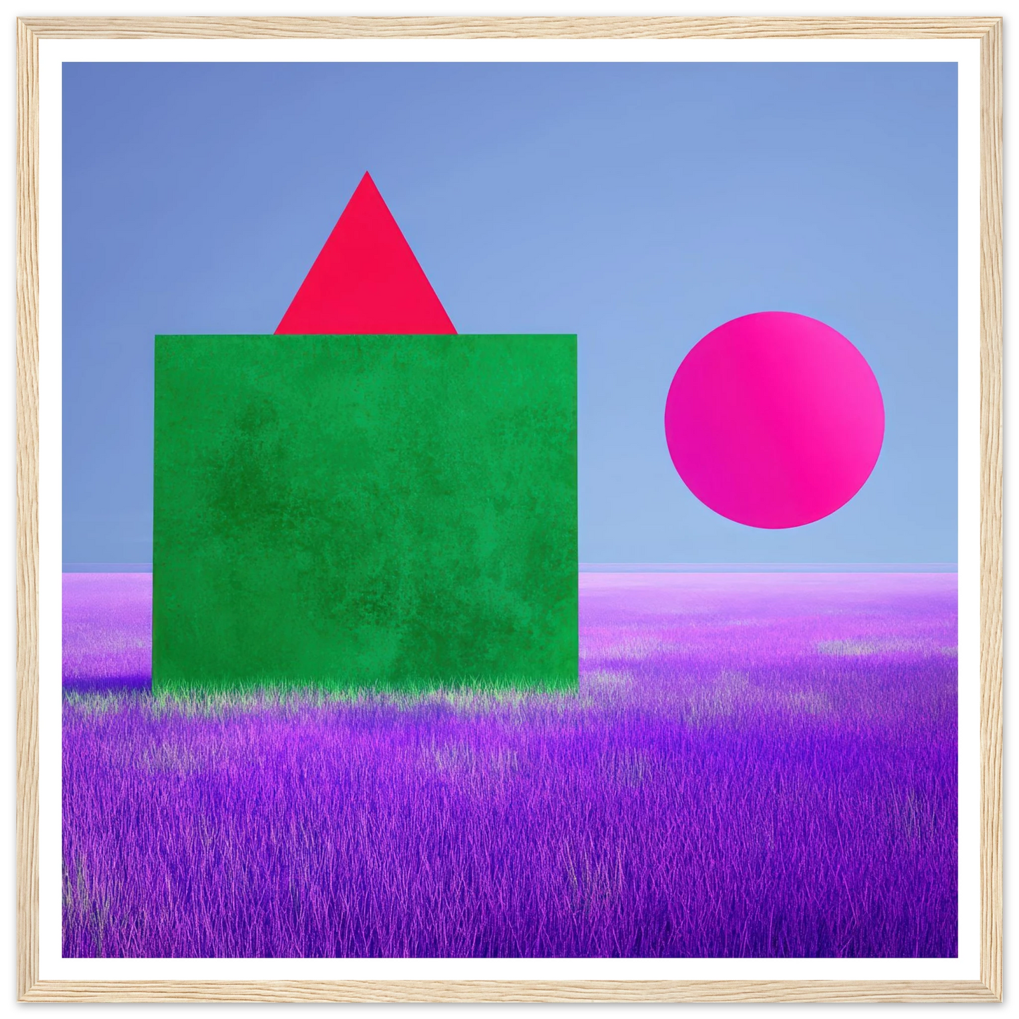 Ode to Purple Field - Framed Poster - 30x30 cm / 12x12″ - Black frame