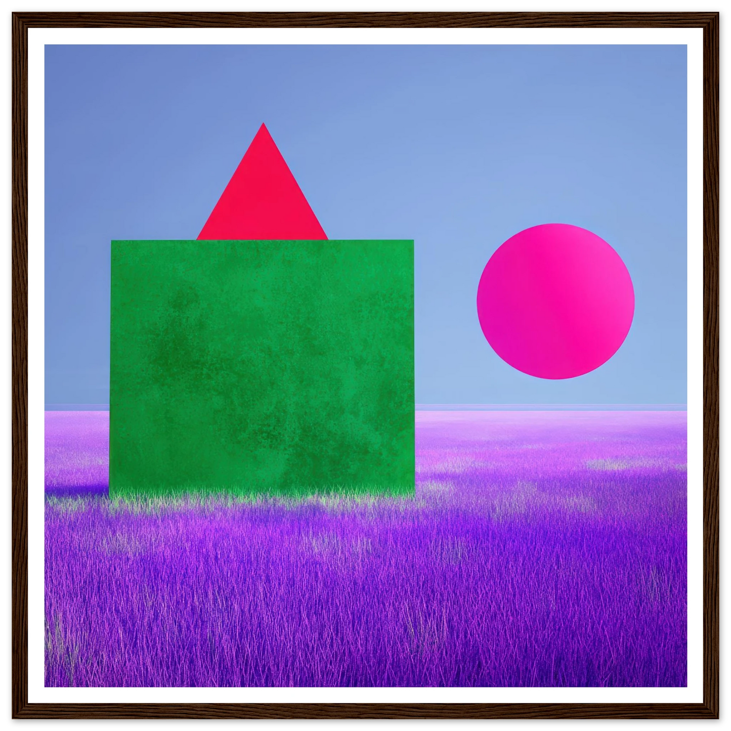 Ode to Purple Field - Framed Poster - 30x30 cm / 12x12″ - Black frame