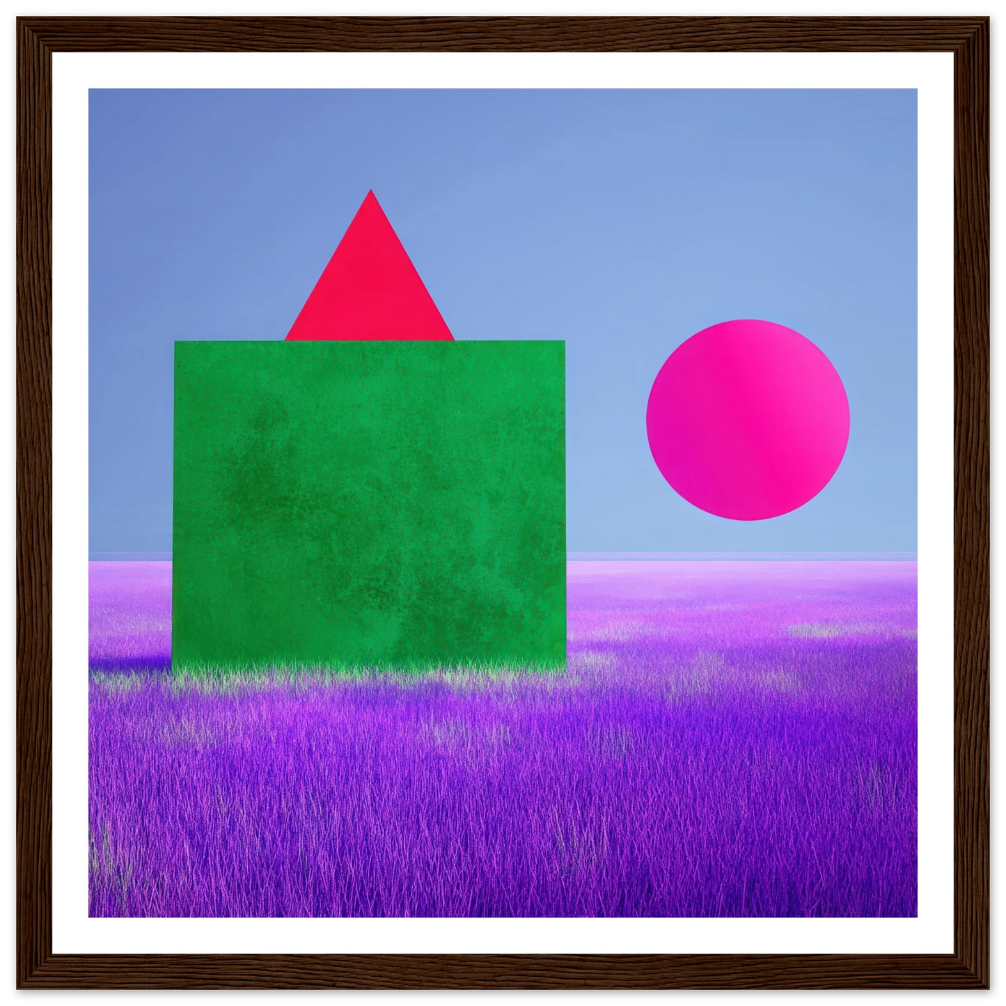 Ode to Purple Field - Framed Poster - 30x30 cm / 12x12″ - Black frame