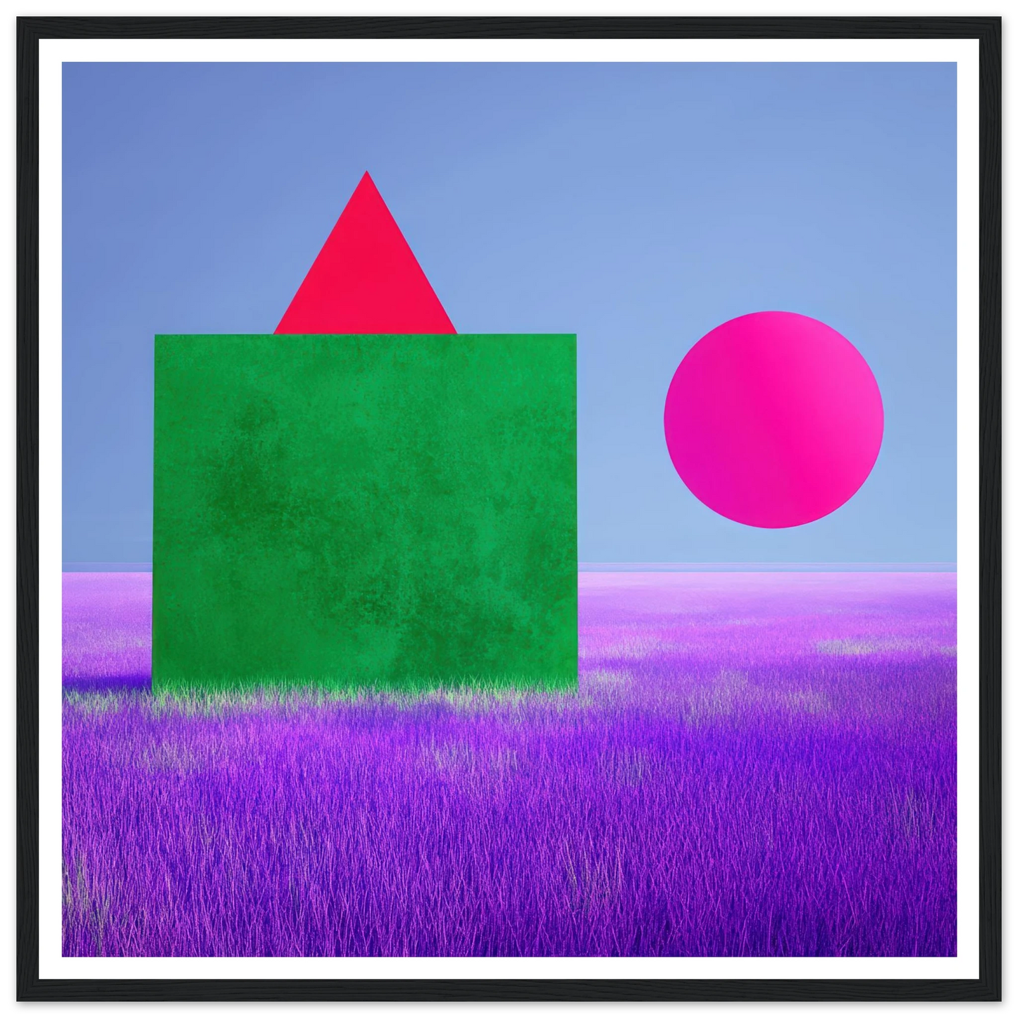 Ode to Purple Field - Framed Poster - 30x30 cm / 12x12″ - Black frame