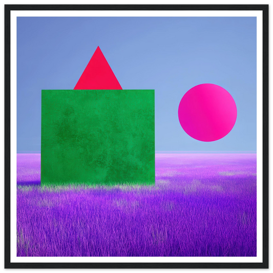 Ode to Purple Field - Framed Poster - 30x30 cm / 12x12″ - Black frame